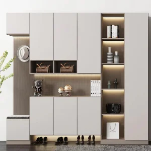 High End Modern Custom Shoe Cabinet with Hidden Compartment for Entrance Hall Whole House Decoration