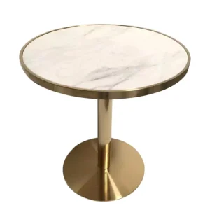 High End Modern Custom Size and Colour Round Square Rectangle Matte Sintered Stone Golden Metal Leg Table for Coffee Shop Restaurant