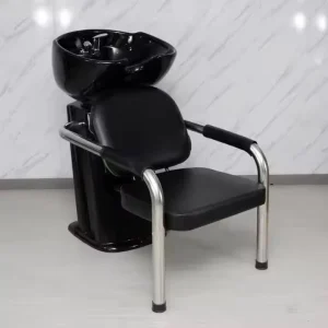 High End Modern Design Shampoo Chair with Ceramic Basin and Durable Leather for Hair Salon and Barbershop