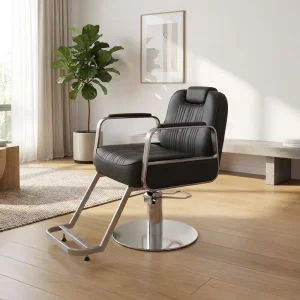 High End Modern Luxury Heavy Duty Fabric Barber Styling Shaving Chair for Salon Bathroom Kitchen Use