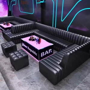 High End Night Club Sofa Seating KTV Customized Booth Bench and Bar Sofa Set Furniture