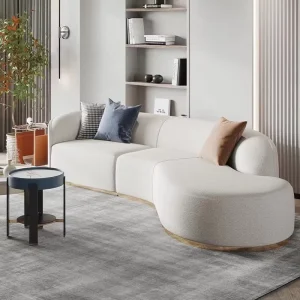 High End Nordic Style Living Room Fabric Sofa Italian Minimalist Curved Sofa