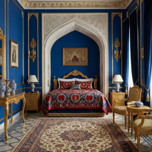 High End Uzbekistan Hotel Furniture Hotel Bedroom Furniture Set with Traditional Islamic Arch Millwork for Suites