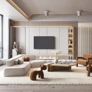 High End White Black Wall Cabinet Living Room Furniture Television Wall TV Stand Cabinet