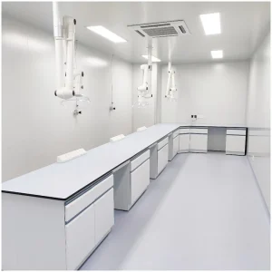 High Level Steel Laboratory Furniture for Physics Chemistry Biology White Lab Wall Bench