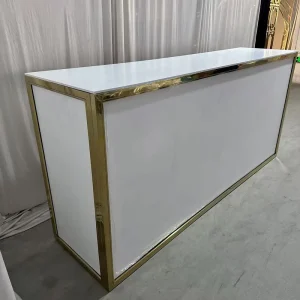 High Metal Rectangle Bar Counter Table with Stainless Steel Frame and Acrylic Board for Weddings Hotels Dining