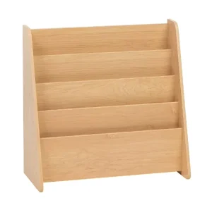 High Quality 4 Pocket Light Brown Wood Magazine Stand Wooden Display Rack for Book Storage