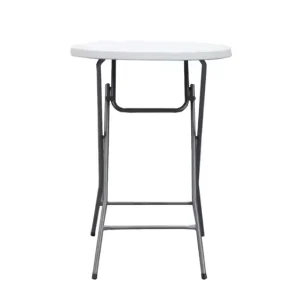 High Quality 80cm White Plastic Round Bar Folding Cocktail Tables High Top Banquet Party Bistro for Outdoor Events