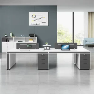 High Quality Adjustable Minimalist Modern Office Desk for 4/6/8 Person Seater Freestanding Workstation