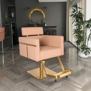High Quality Barber Chair with Footrest Lift for Hairdressing Hair Salon Use Metal Material