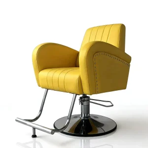 High Quality Barbershop Furniture Yellow Hairdressing Chair Modern Adjustable Rotation Salon Shaving Barber Chair