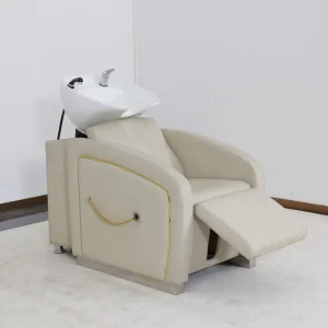 High Quality Beige Shampoo Chair Customizable Color Hair Washing Bed for Salon Barber Shop