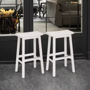 High Quality Black Wooden Bar Stools 2 Pack Comfortable Seat Counter Stools Perfect for Home Bar Restaurant Use