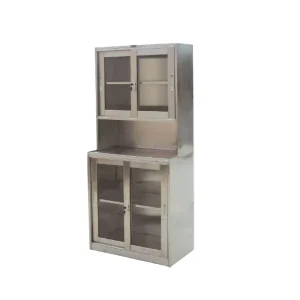 High Quality Clinic Furniture Glass Medical Cabinet Hospital Used Stainless Steel Instrument Storage Cabinet