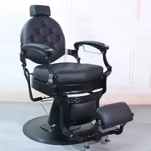 High Quality Comfort Adjustable White Metal Barber Chair for Salons Barber Shops Hotels and Beauty Spas Modern Design