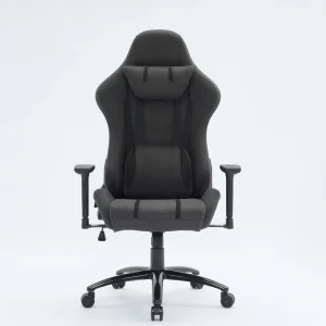 High Quality Comfortable Chair for PC Computer 350mm Black Metal Base Dark Fabric Gaming Chair 180 Degree Reclining