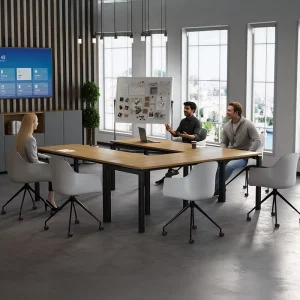 High Quality Convertible Extendable Conference Table Set for Multiple People Office Meeting Rooms Customized Wood Style