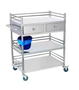 High Quality Custom Stainless Steel Hospital Emergency Medical Trolley with Drawers for Clinic First Aid Use Made in China