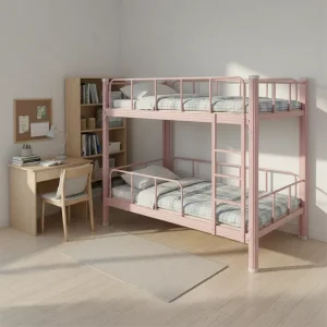High Quality Custom Steel Bunk Bed for School Dormitory Use Modern Design Dormitory Bed Apartment Friendly