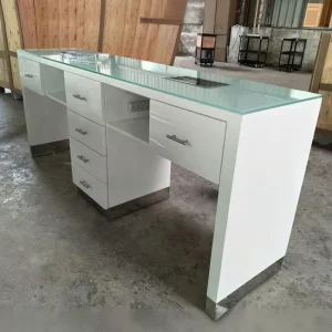 High Quality Customizable MDF Furniture for Nail Salons Wooden Table Quality Glass Showcase for Bedrooms Dining Mall Storage