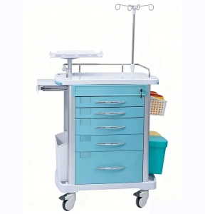 High Quality Customized ABS Medical Trolley Wheels Metal Hospital Furniture for Emergency Room Nurses for Hospital Devices