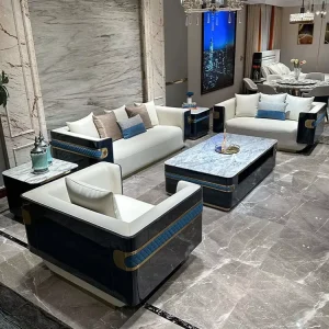 High Quality Designer Light Luxury Fabric Sofa Set for Apartment and Mall Living Rooms