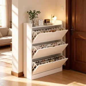 High Quality Durable Eco Friendly Contemporary Design Shoe Rack with Adjustable Storage Drawers for Living Room Home Furniture