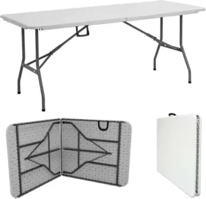High Quality Durable Stable Party Banquet Commercial HDPE Table Top White 150cm 5ft Dining Table Foldable