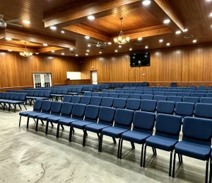 High Quality Ergonomic Thick Cushion Church Chairs Interlocking Metal Church Seats With Back Pocket