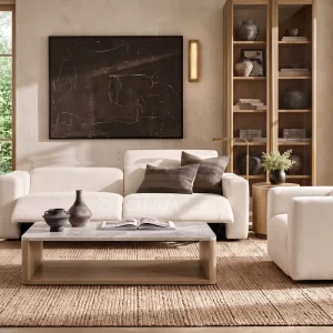High Quality Fabric Sofa Comfortable Sectional Couch with Pillows for Living Room Decor