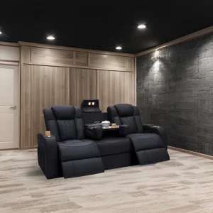 High Quality Factory Direct Leather Recliner Electric Cinema Home Theater Sofa with Cooling Feature Cup Holder and Storage Box