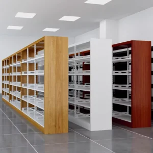 High Quality Flat Pack Iron Bookcase Metal Bookshelf Steel Bookshelves for School Library & Hospital Furniture