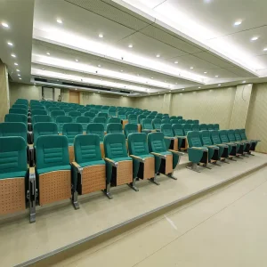 High Quality Foldable Fabric Theater Dining Auditorium Student Chairs Modern Design Wood Legs Commercial Use