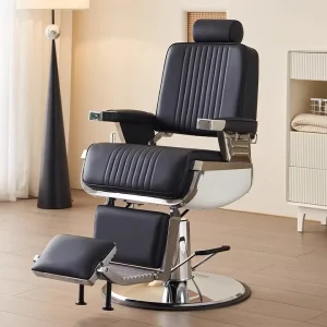 High Quality Foldable Reclining Adjustable Seat Height Leather Barber Chair Professional Hydraulic Pump 360 Degree Rotation