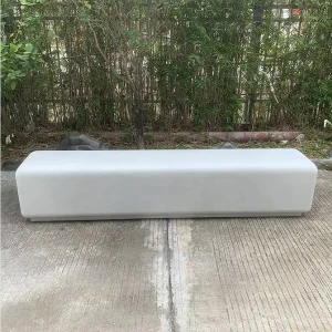 High Quality GFRC Cement Bench Wabi Sabi Design Luxury Outdoor Furniture Durable Rectangular Concrete Seating