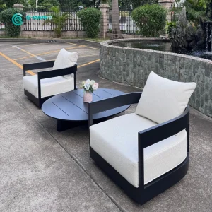 High Quality Garden Furniture Aluminum Sectional Sofa Set All Weather Rotatable Sofa and Coffee Table Set for Home Hotel Resort