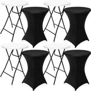 High Quality High 80cm Tall Bar Portable Bistro Events Round Banquet Wedding White Outdoor Cocktail Tables Foldable