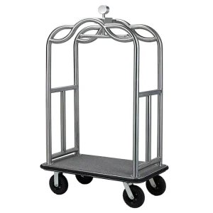High Quality Hotel Porch Golden Luggage Trolley Bellman Baggage Cart Vintage Hotel Trolley