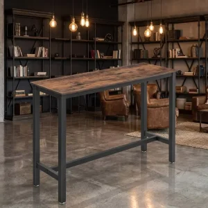 High Quality Industrial Modern Console Table Wooden Bar Table High Coffee Side Table
