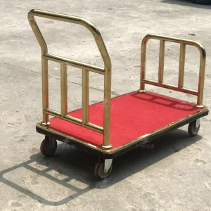 High Quality Industrial OEM Stainless Steel Hand Luggage Trolley for Hotel Lobby Airport Use 200kg Load Capacity