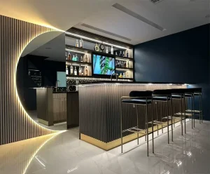 High Quality LED Curved Modern Bar Counter for Nightclub Hotel Restaurant Home Bar Mall with 10 Year Warranty