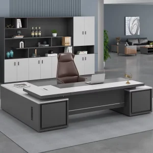 High Quality Large L Shape Two Cabinet Wood Director Manger Ceo Boss Office Table Desk Boss Table