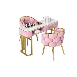 High Quality Luxury Single and Double Seat Desk Salon Manicure Furniture Nail Table Desk