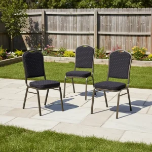 High Quality Luxury Stackable Hotel Chairs Restaurant Guest Chair for Hotel Banquet Metal Frames Wedding Chairs