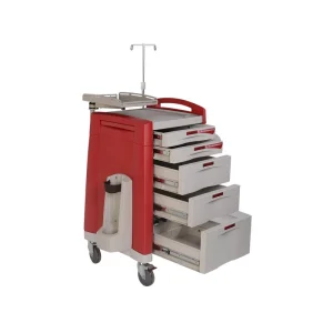 High Quality Medical Emergency Medical Critical Care Trolley with 5 Drawers