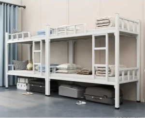 High Quality Metal Bunk Beds Modern Design Double Dormitory Loft Apartment Bed Bedroom Storage for Home School Hotel