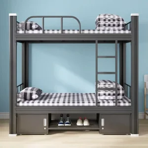 High Quality Modern Bunk Beds Steel Student Dormitory Bunk Beds with Shoe Cabinet School Apartment Rental House