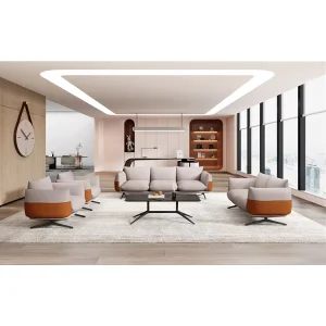 High Quality Modern Concise Design Leather or Fabric Three Seats Commercial Couches Sofa Wooden Hotel Furniture Sofas