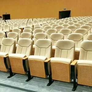 High Quality Modern Design Folding Meeting Chair Fabric Auditorium Seating for Church School Hotel and Hospital