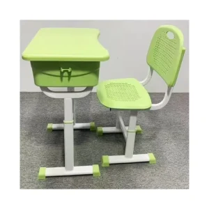 High Quality Modern Design Student Table and Chair Set PP Plastic with Metal Frame for School Classroom Children’s Study